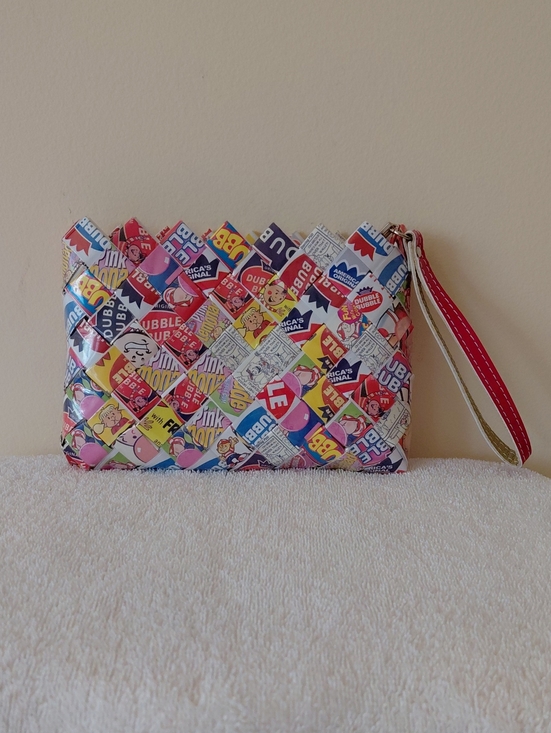 Handbags - Multi-Color Graphic Woven Wristlet Clutch